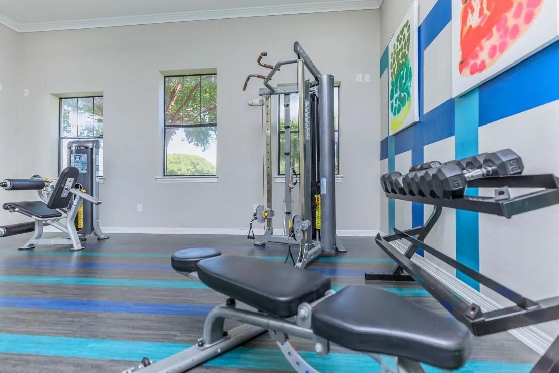 Fitness Equipment, Interior, Wood Texture Flooring