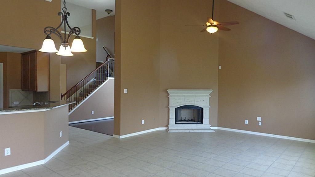 Empty room, Fireplace, Interior, Pendant Lights