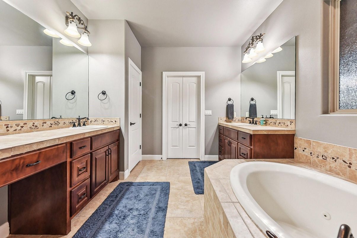 Bathroom, Dual Sink Vanities, Interior, Tile Countertops