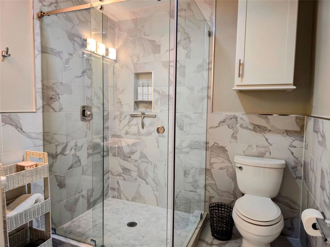 Bathroom, Glass Shower, Interior, Marble Walls
