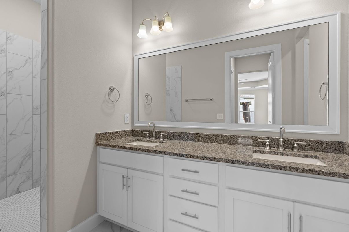 Bathroom, Dual Sink Vanities, Interior, Marble Walls