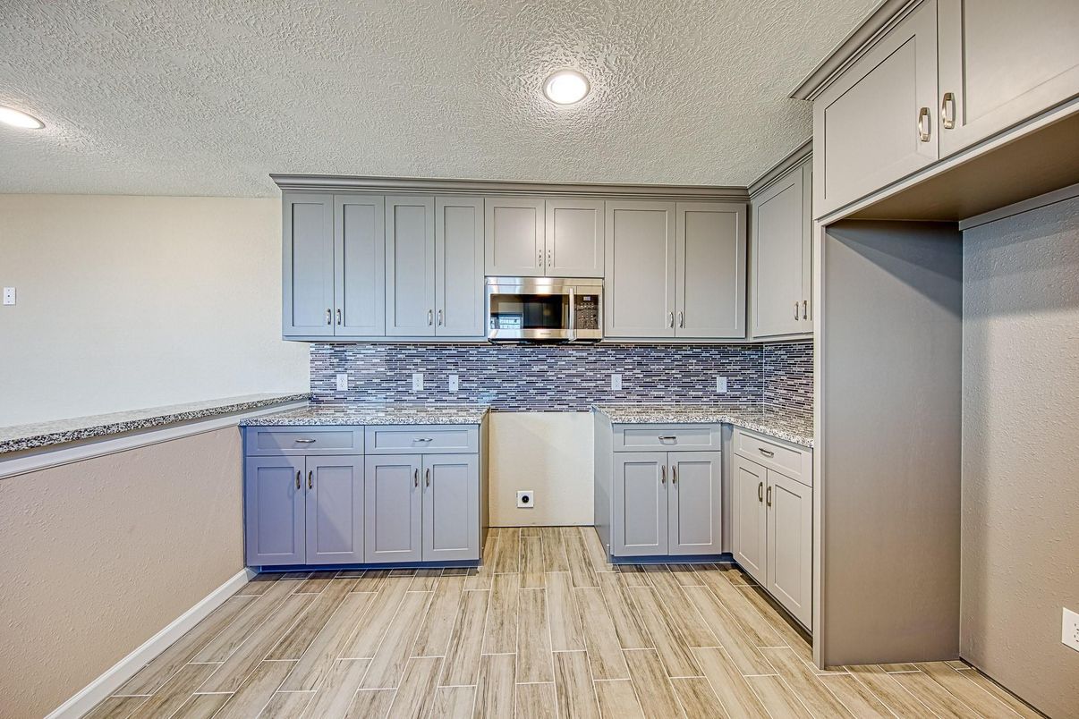 Interior, Kitchen, Recessed Lighting, Wood Texture Flooring