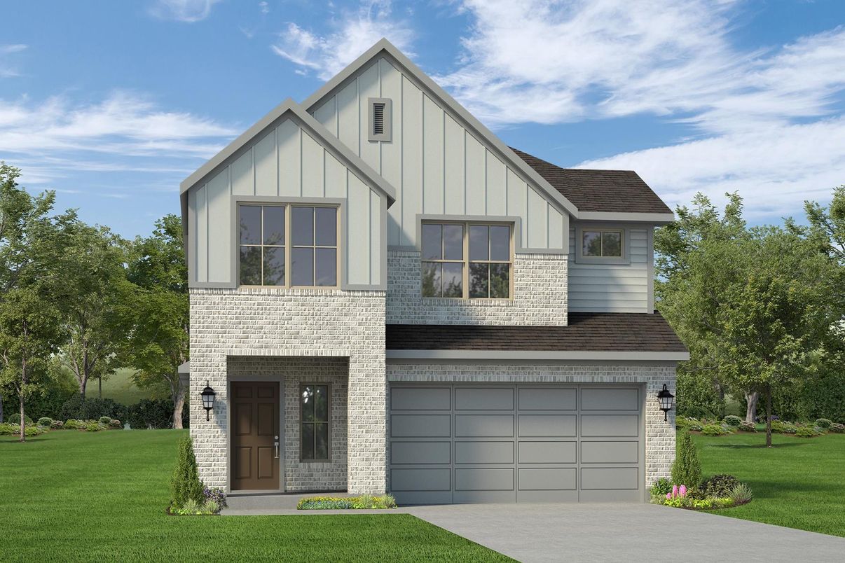 Attached, Exterior, Facade, Brick Traditional