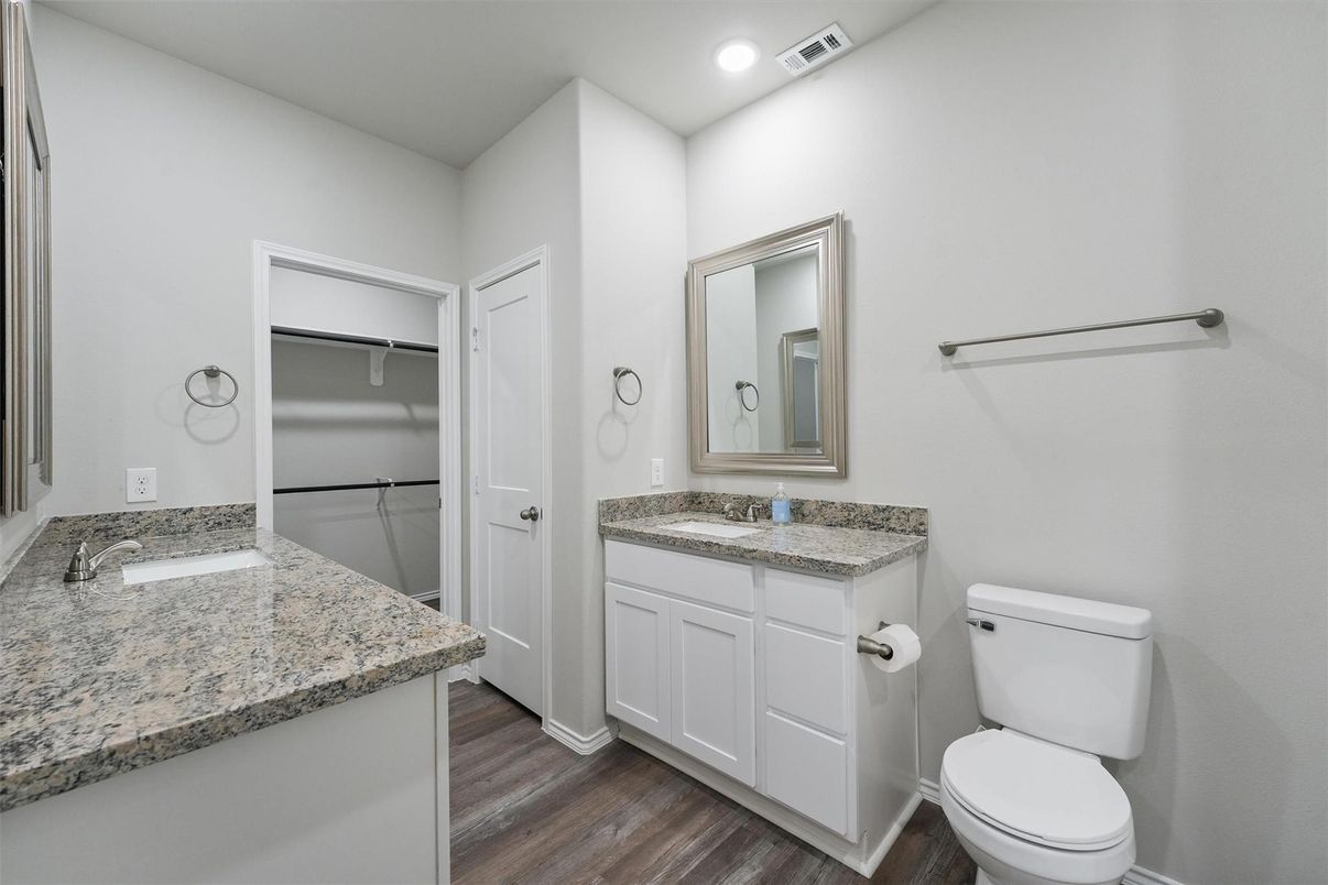 Bathroom, Interior, Recessed Lighting, Wood Texture Flooring
