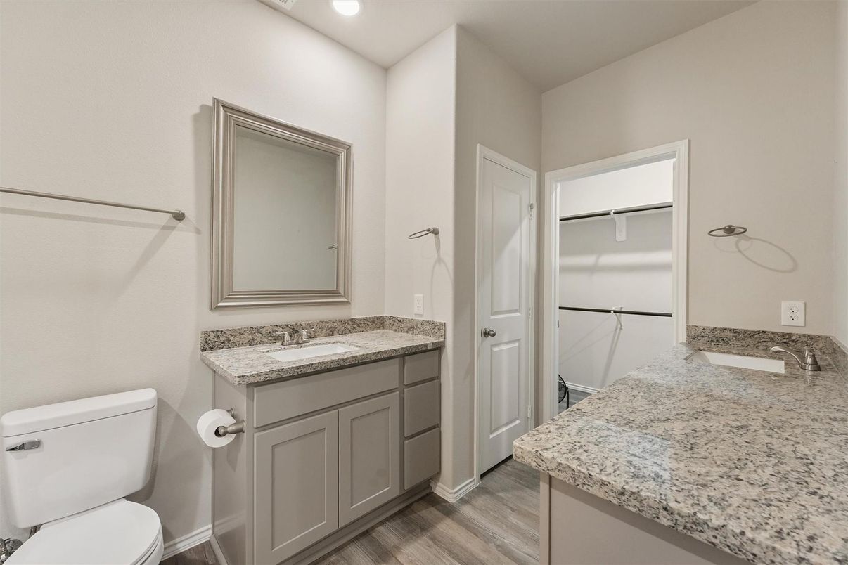 Bathroom, Interior, Recessed Lighting, Wood Texture Flooring