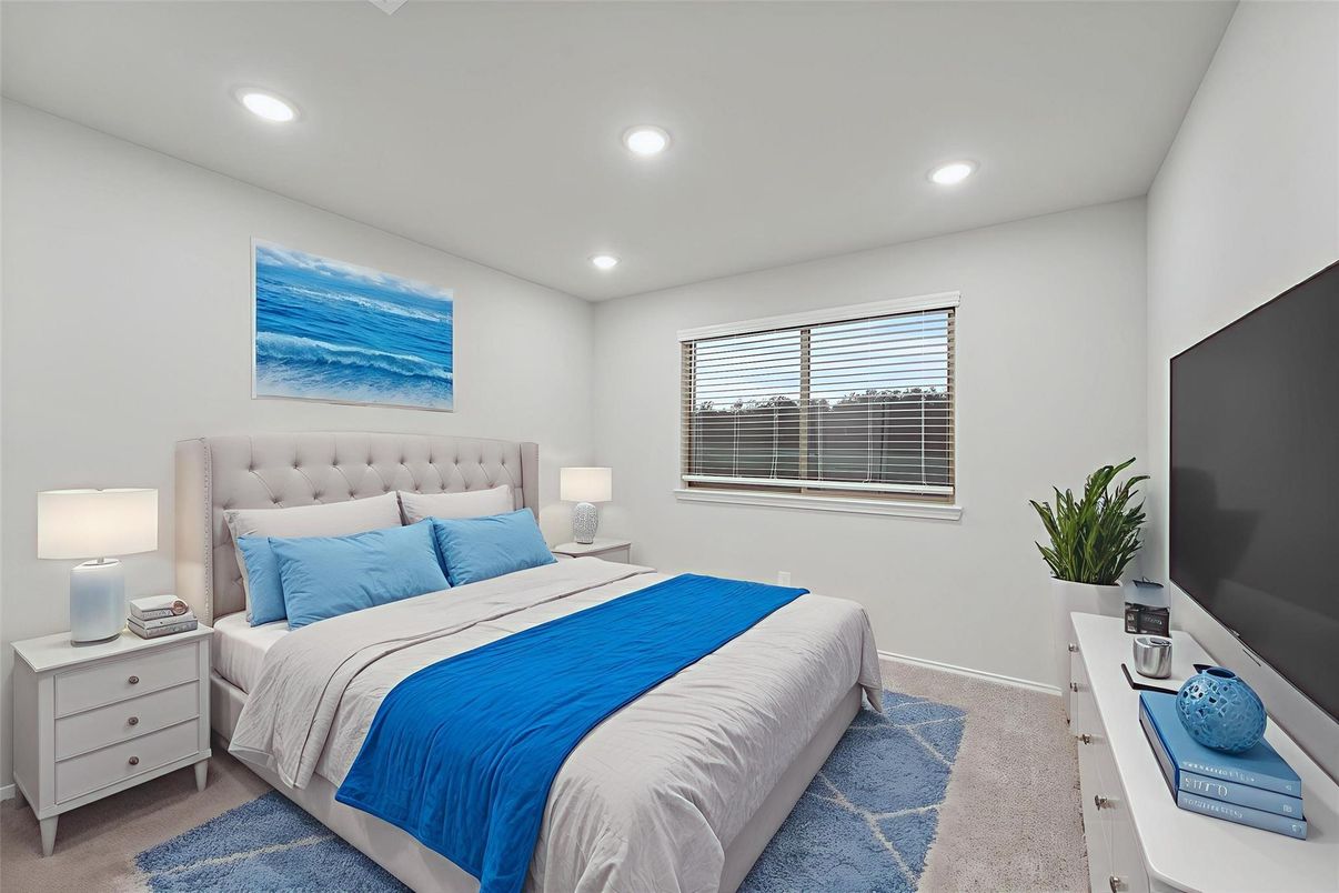 Bedroom, Interior, Recessed Lighting