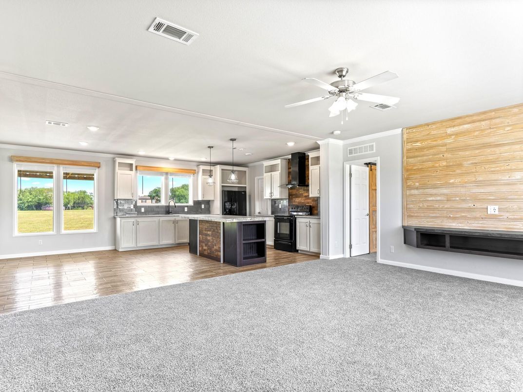 Interior, Kitchen, Recessed Lighting, Wood Texture Flooring
