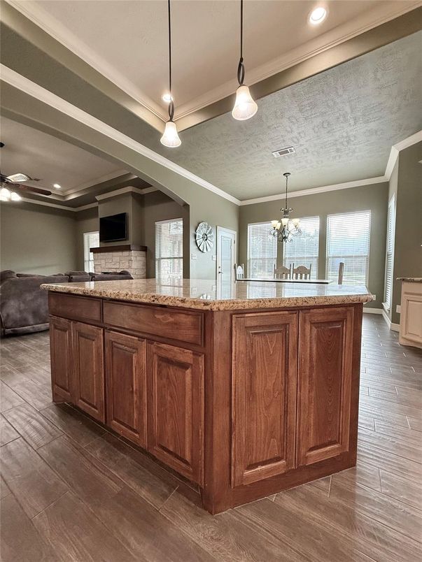 Chandelier, Interior, Pendant Lights, Recessed Lighting, Wood Texture Flooring