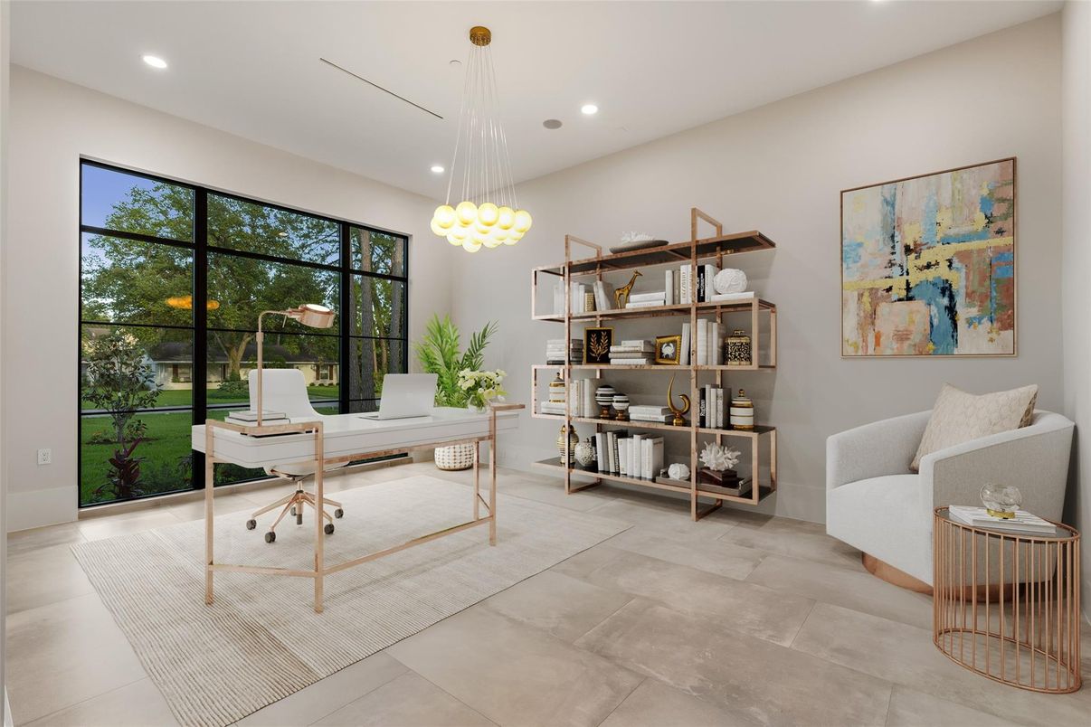 Home Office, Interior, Pendant Lights, Recessed Lighting