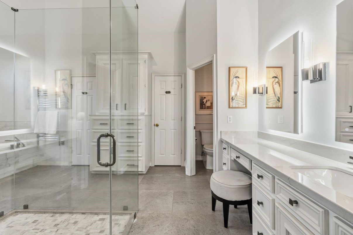Bathroom, Dual Sink Vanities, Glass Shower, Interior