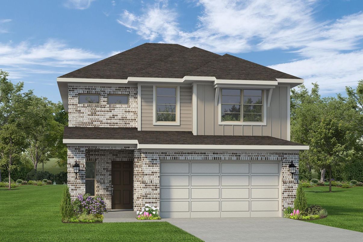 Attached, Exterior, Facade, Brick Traditional