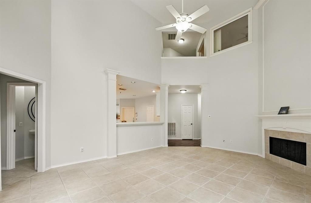 Empty room, Fireplace, Interior, Recessed Lighting