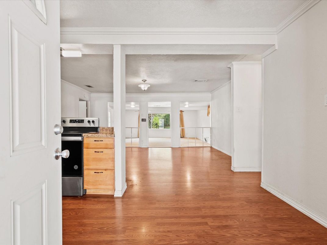 Interior, Kitchen, Stainless Steel Appliances, Wood Texture Flooring