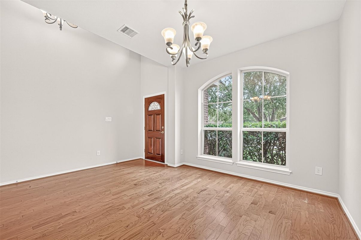 Bedroom, Chandelier, Interior, Wood Texture Flooring