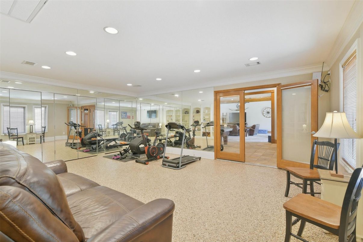 Fitness Equipment, Gym, Interior, Recessed Lighting
