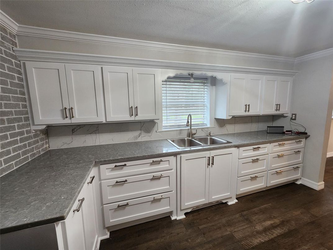 Interior, Kitchen, Stone Walls, Wood Texture Flooring