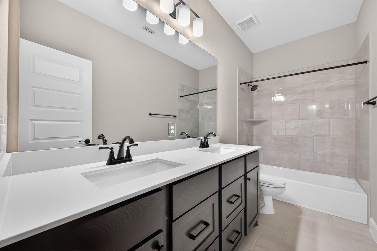 Bathroom, Dual Sink Vanities, Glass Shower, Interior