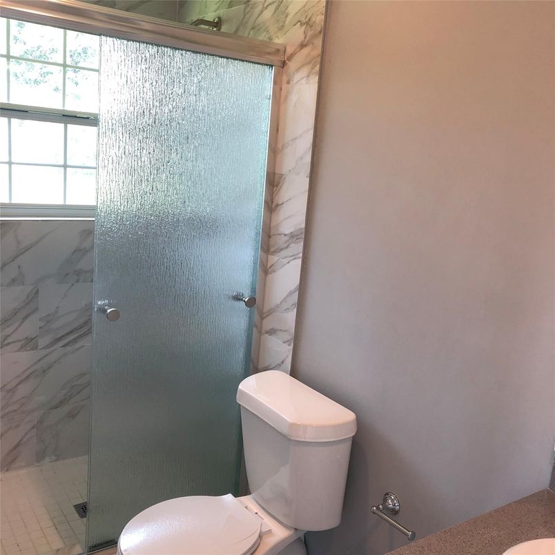 Bathroom, Glass Shower, Interior, Marble Walls
