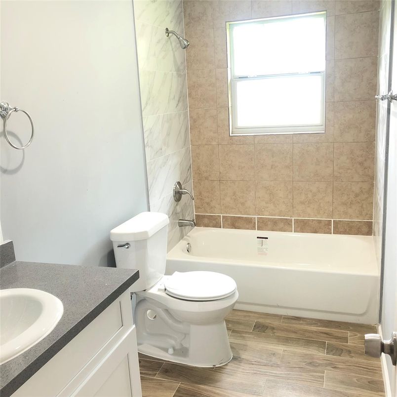 Bathroom, Interior, Marble Walls, Wood Texture Flooring