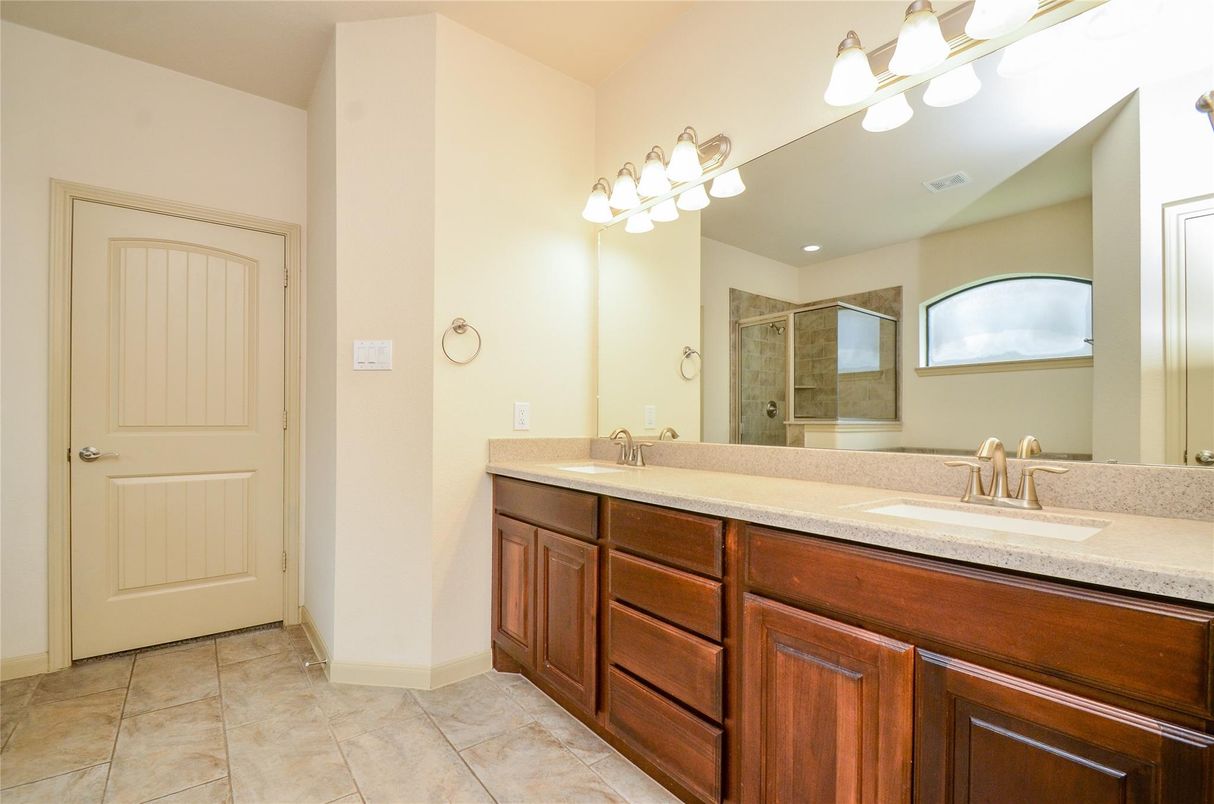 Bathroom, Dual Sink Vanities, Glass Shower, Interior