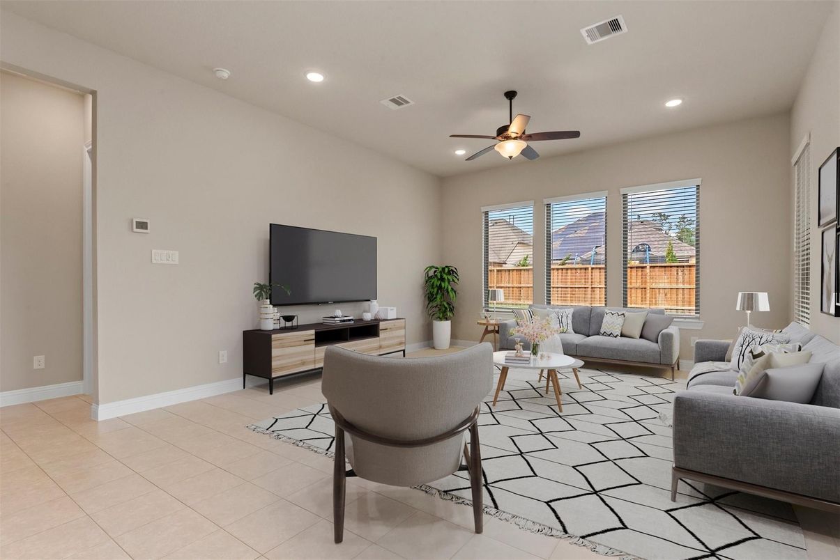 Interior, Living room, Recessed Lighting