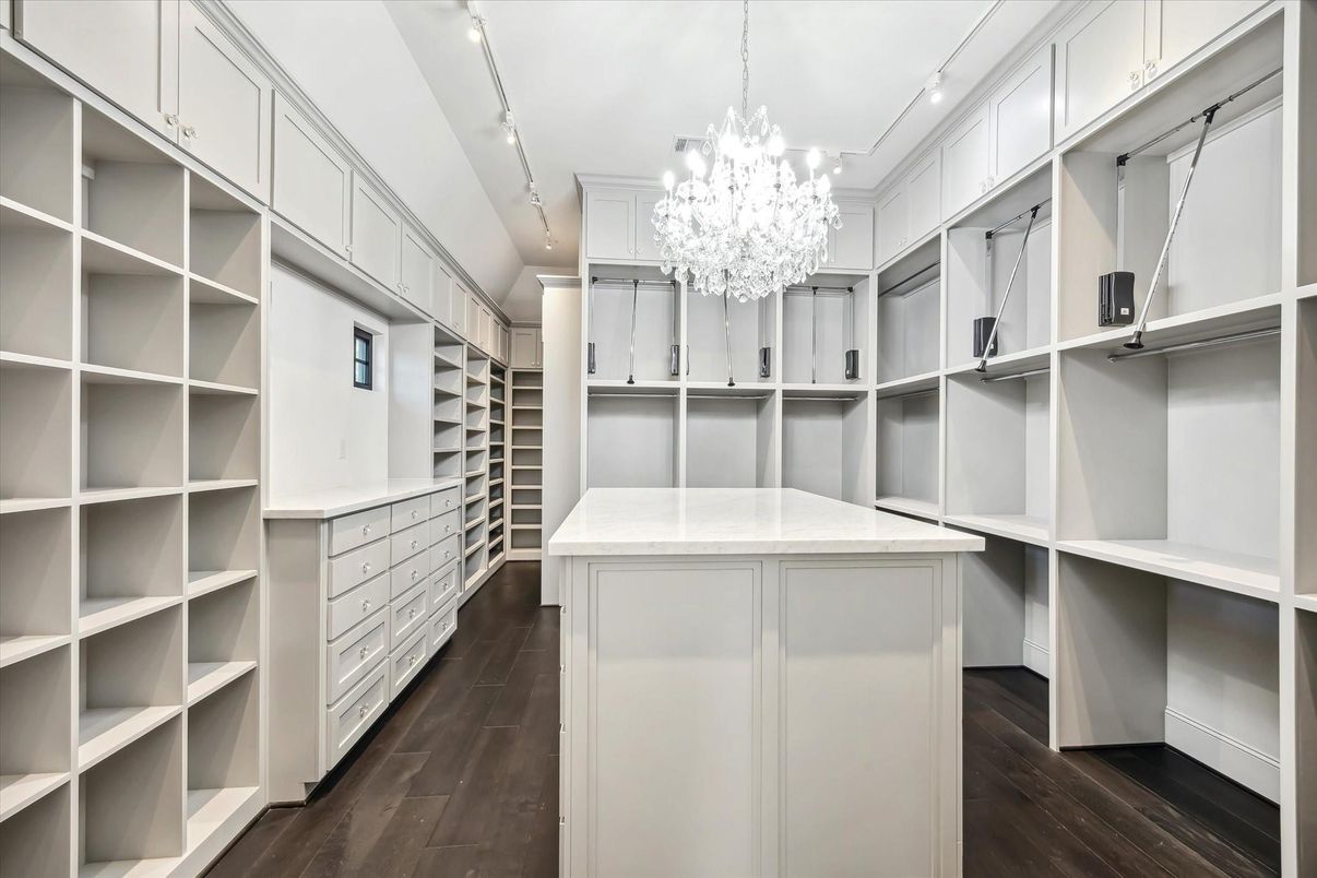 Chandelier, Interior, Recessed Lighting, Walk-in Closets, Wood Texture Flooring