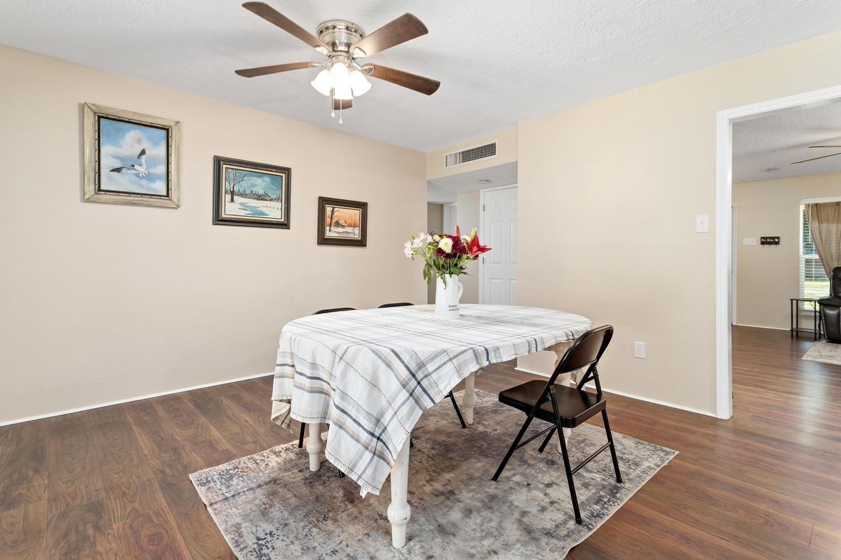 Dining room, Interior, Wood Texture Flooring