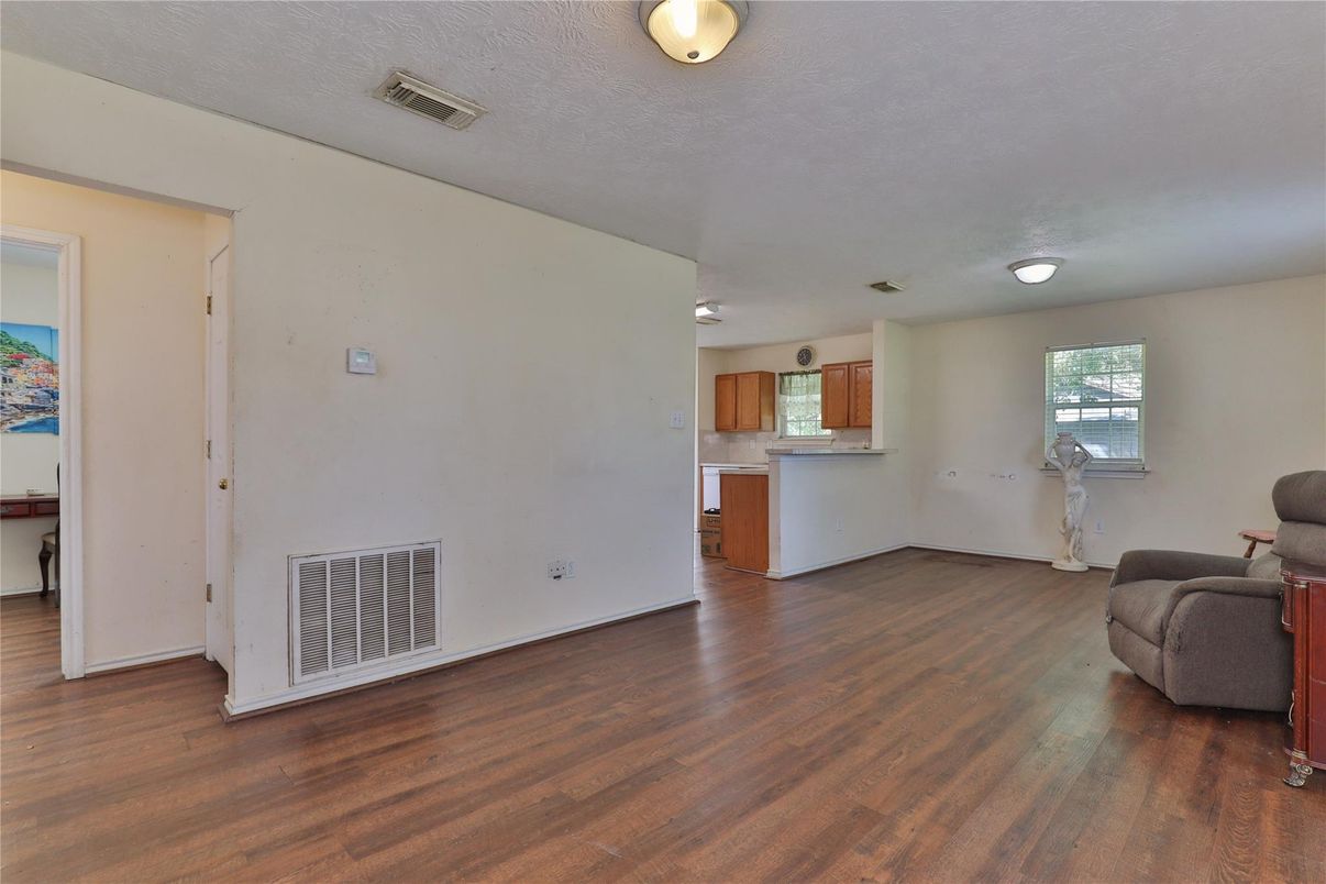 Empty room, Interior, Kitchen, Wood Texture Flooring