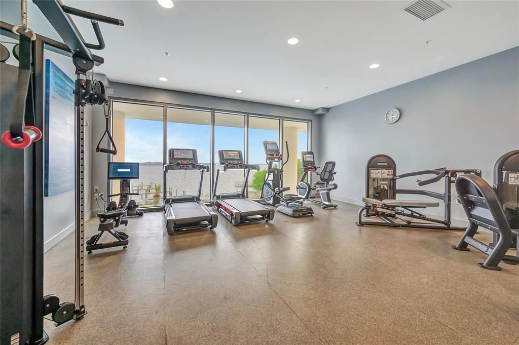 Fitness Equipment, Gym, Interior, Recessed Lighting