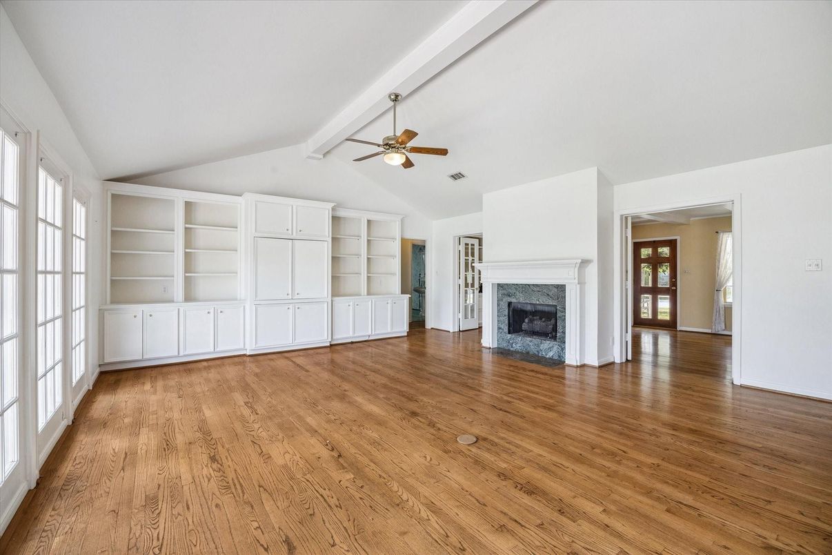 Empty room, Fireplace, Interior, Wood Texture Flooring