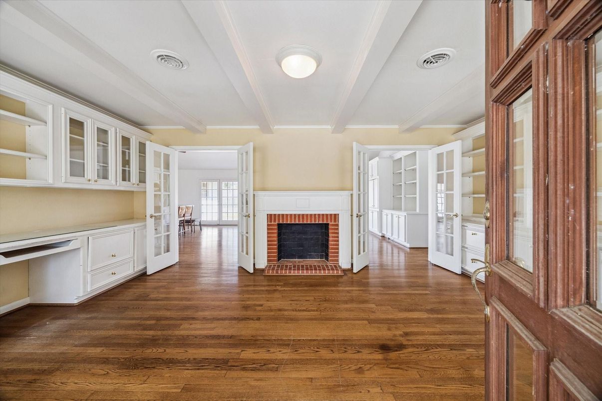 Empty room, Fireplace, Interior, Wood Texture Flooring