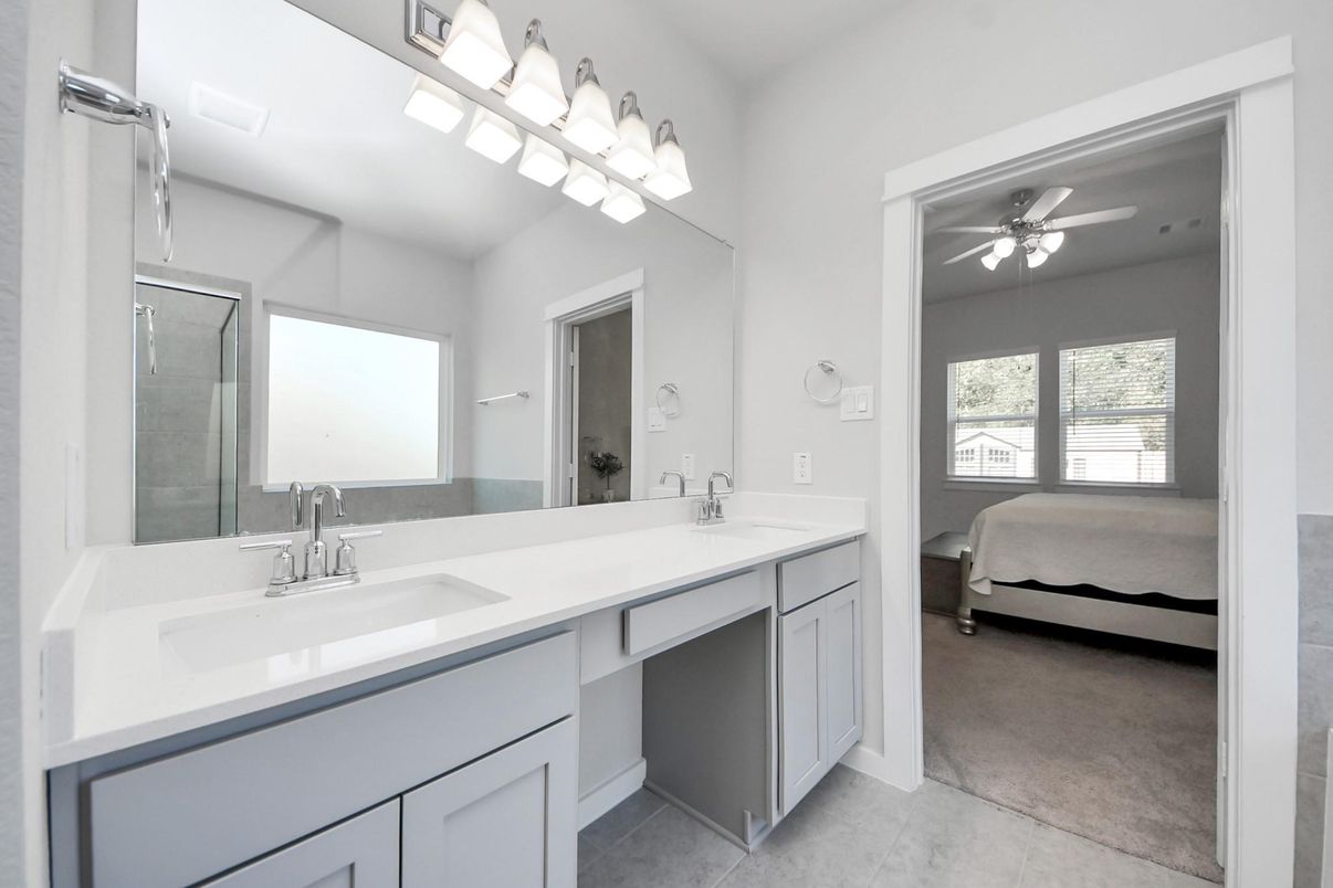 Bathroom, Bedroom, Dual Sink Vanities, Glass Shower, Interior