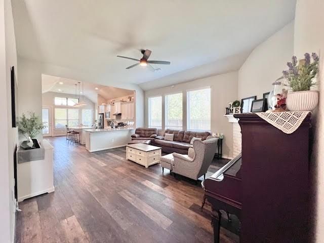 Interior, Kitchen, Living room, Pendant Lights, Recessed Lighting, Wood Texture Flooring
