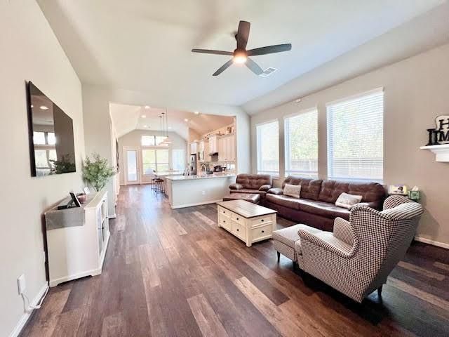 Interior, Kitchen, Living room, Pendant Lights, Recessed Lighting, Wood Texture Flooring