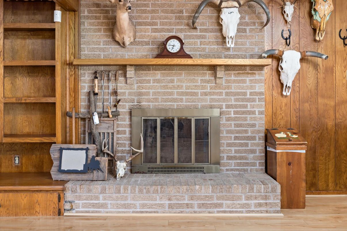 Fireplace, Interior, Stone Walls, Wood Texture Flooring, Wooden Walls