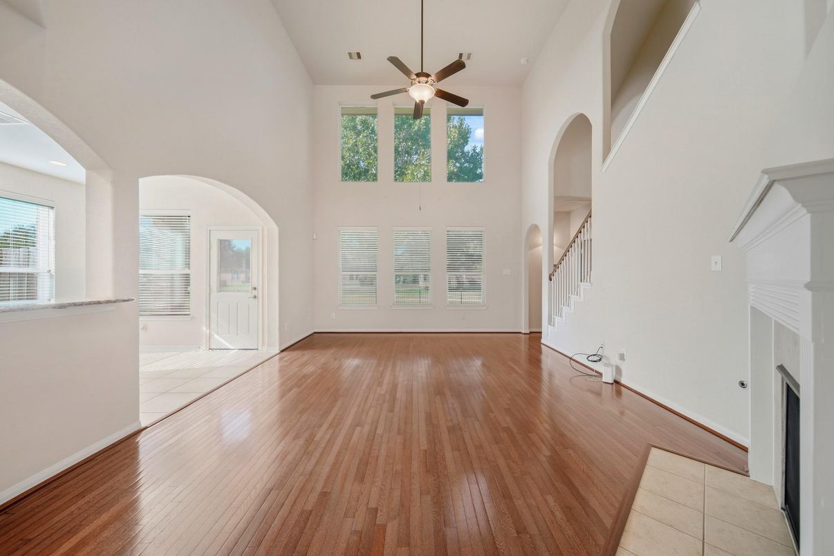 Empty room, Fireplace, Interior, Wood Texture Flooring