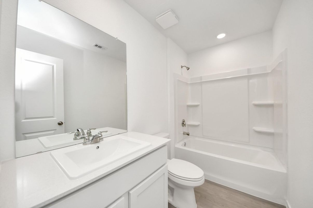 Bathroom, Interior, Recessed Lighting, Wood Texture Flooring