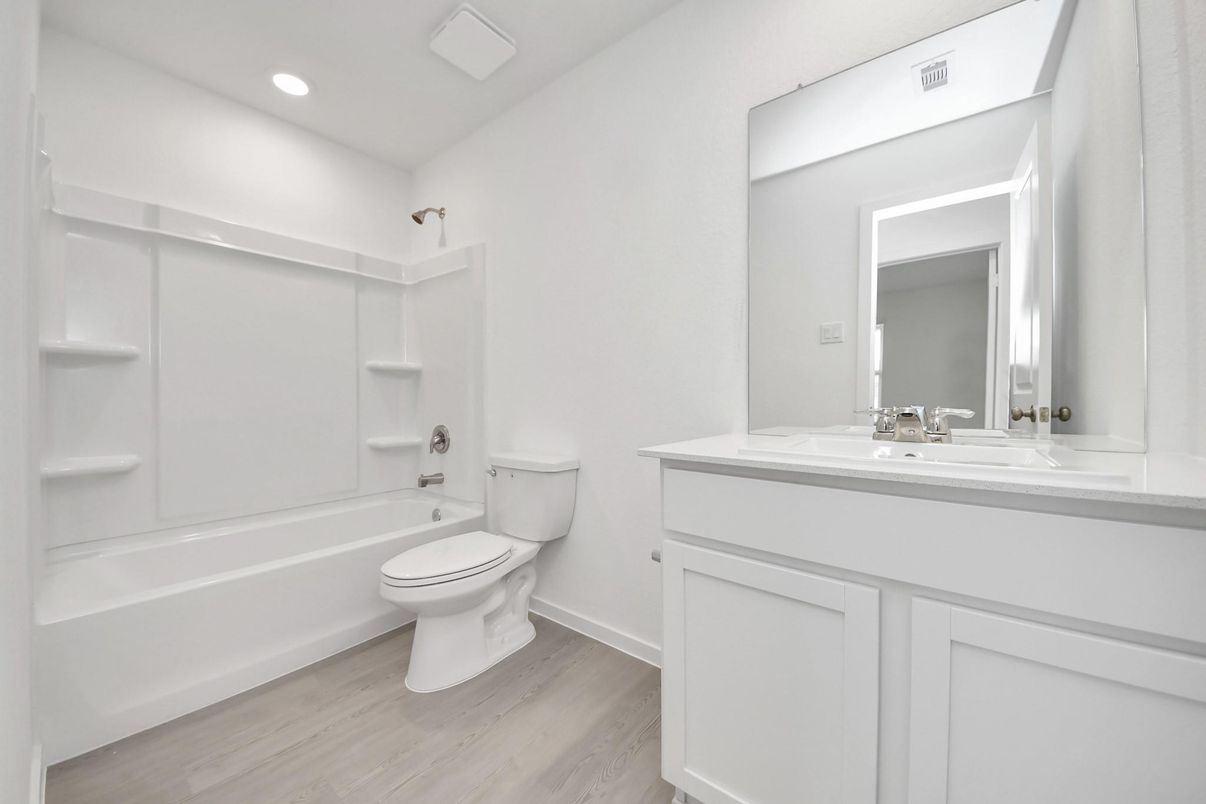 Bathroom, Interior, Recessed Lighting, Wood Texture Flooring