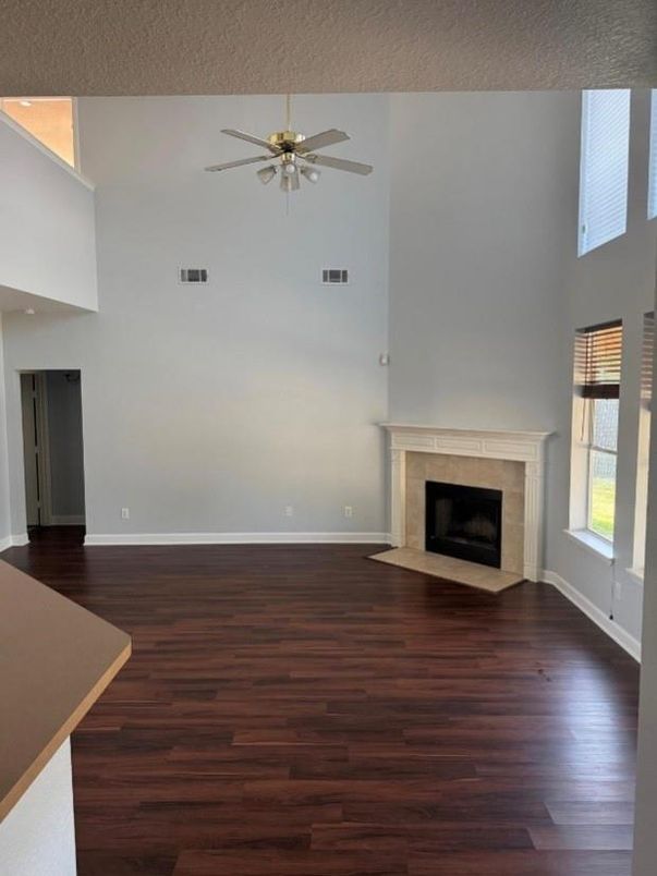 Empty room, Fireplace, Interior, Wood Texture Flooring
