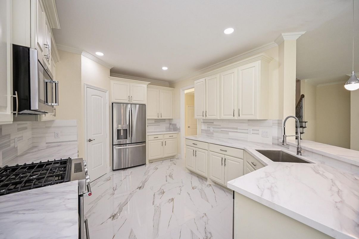 Interior, Kitchen, Marble, Recessed Lighting