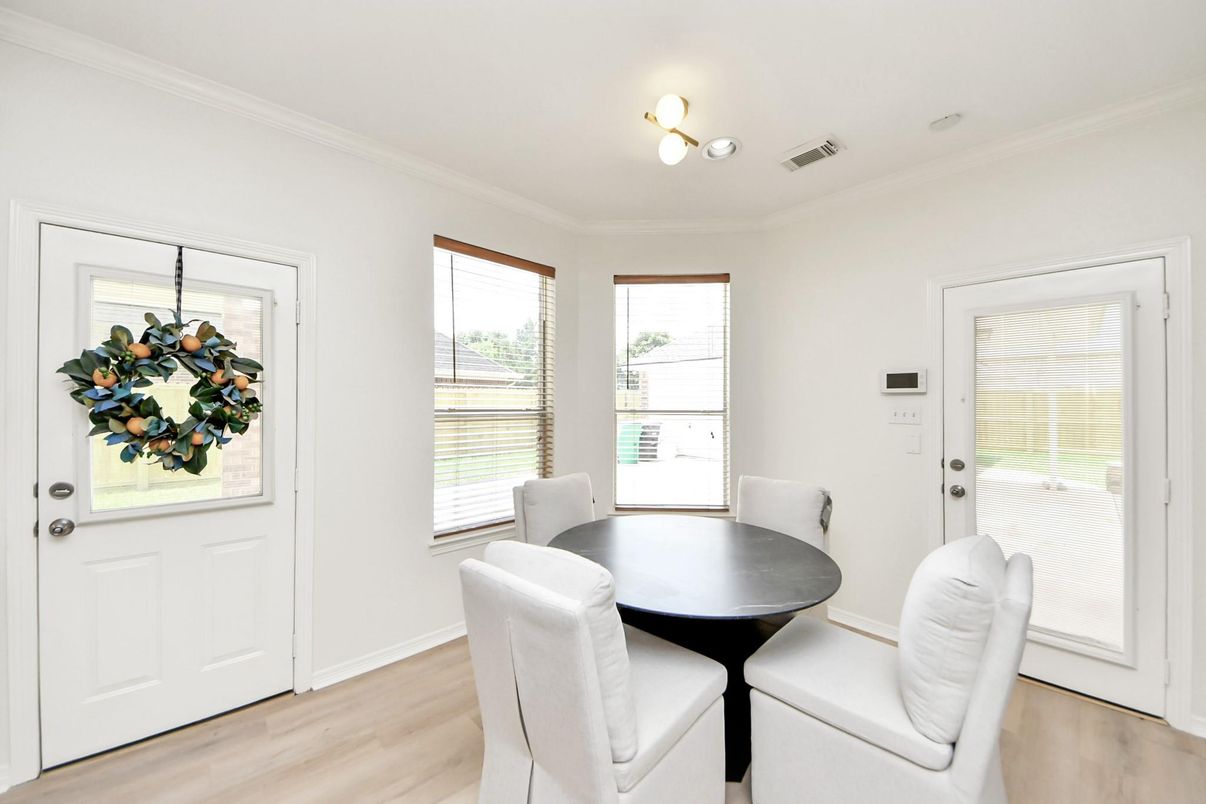 Dining room, Interior, Wood Texture Flooring