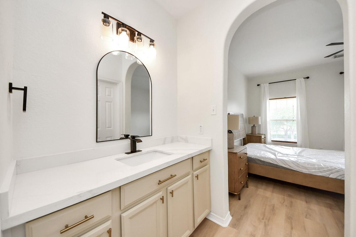 Bathroom, Bedroom, Dual Sink Vanities, Interior, Wood Texture Flooring