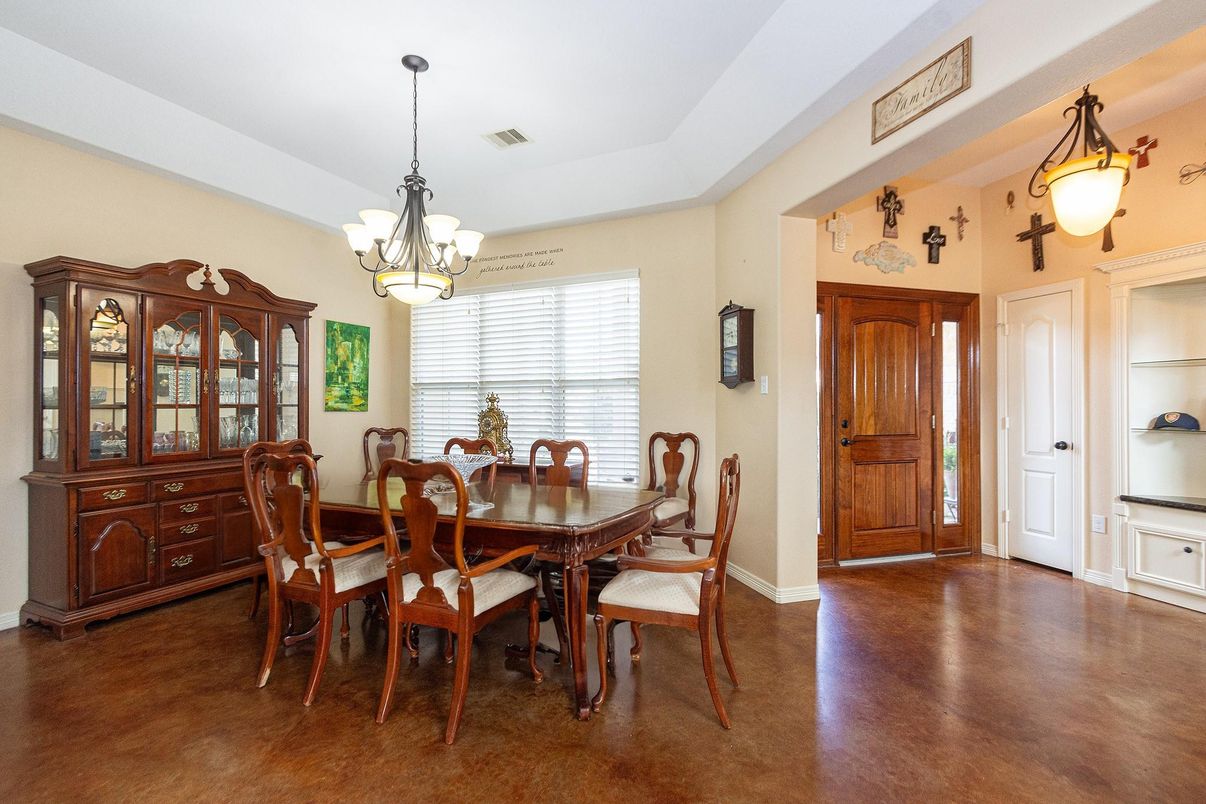 Chandelier, Dining room, Interior, Pendant Lights, Wood Texture Flooring