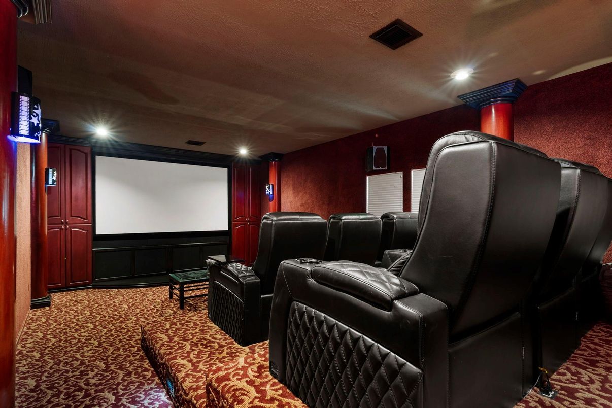 Home Theatre Room, Interior, Projection Screen, Recessed Lighting, Theatre Room