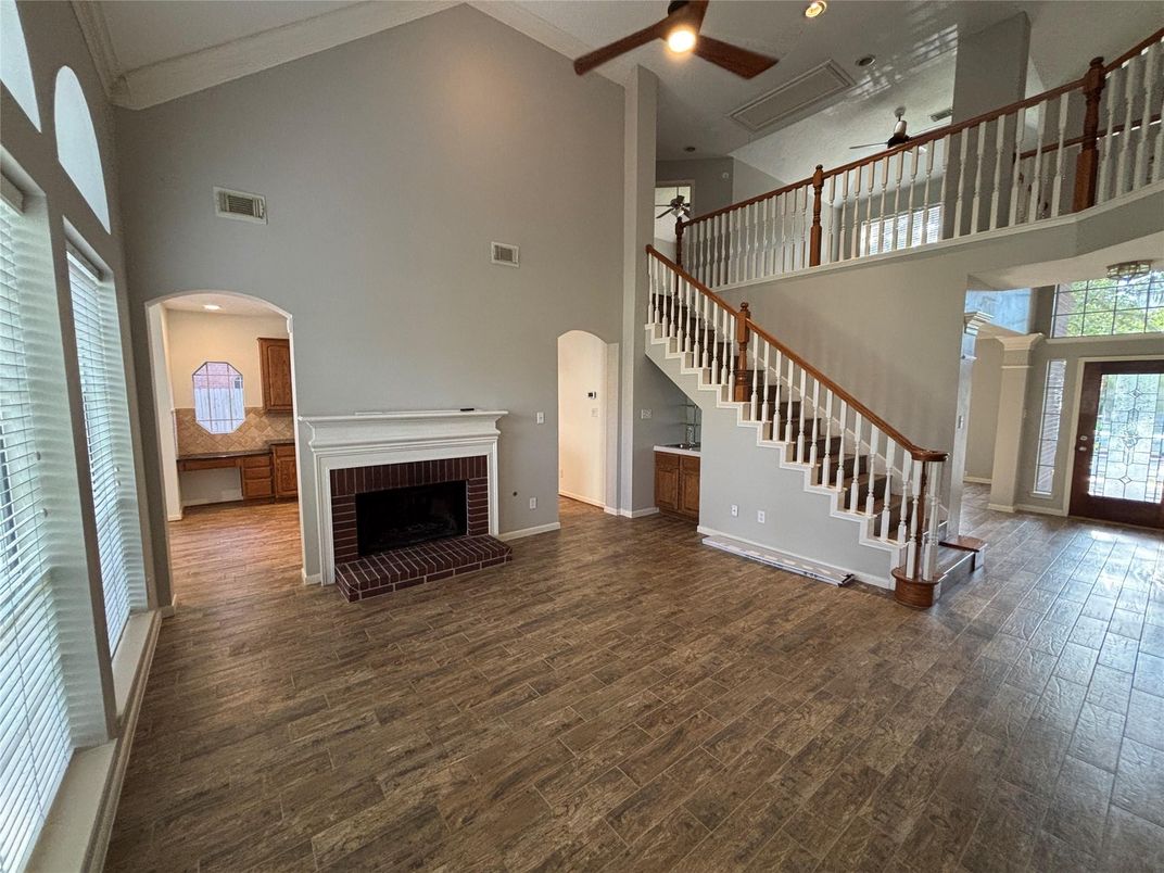 Fireplace, Interior, Wood Texture Flooring