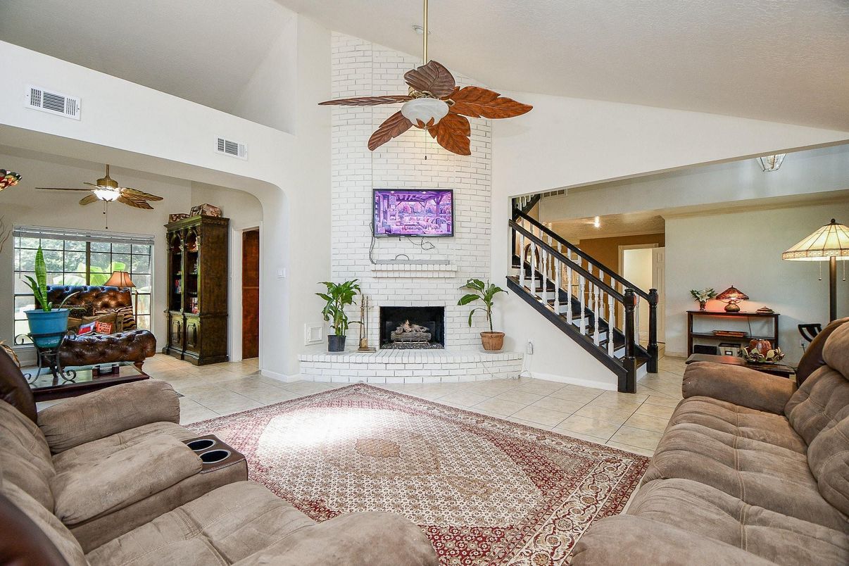 Fireplace, Interior, Living room, Stone Walls