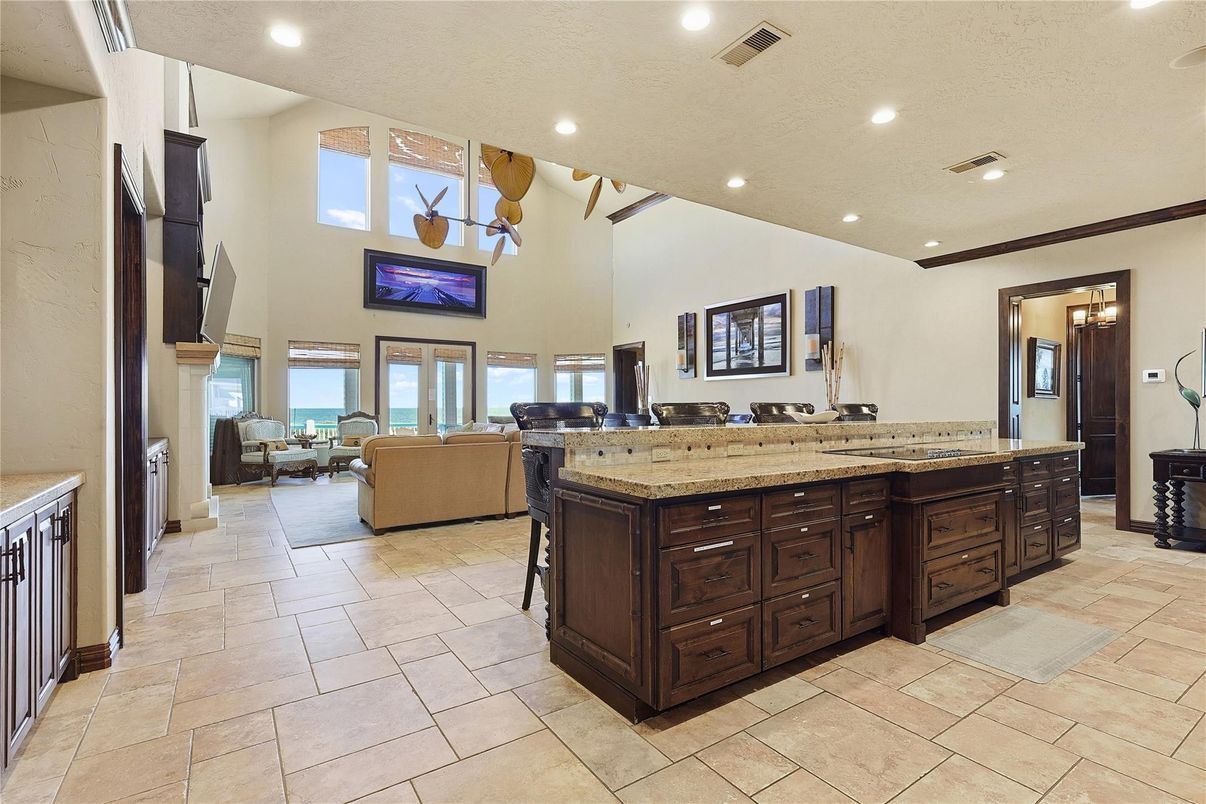 Bathroom, Dual Sink Vanities, Fireplace, Interior, Living room, Recessed Lighting, Water