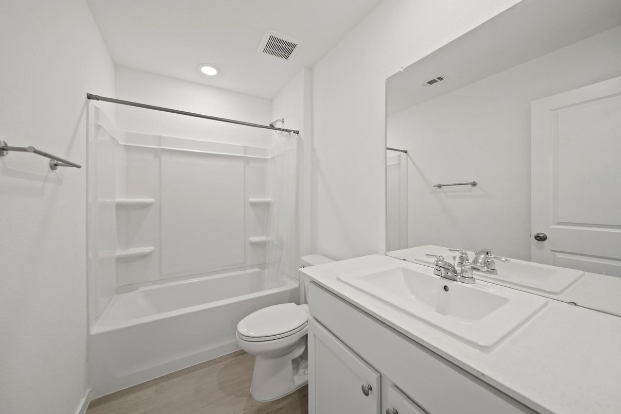Bathroom, Interior, Recessed Lighting, Wood Texture Flooring
