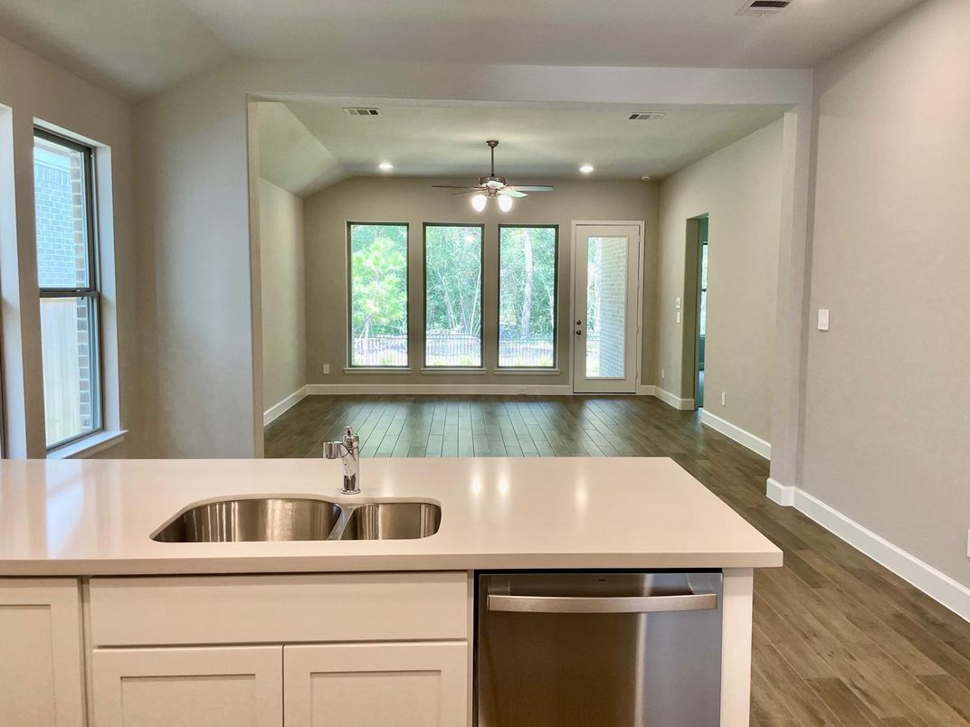 Interior, Kitchen, Recessed Lighting, Wood Texture Flooring