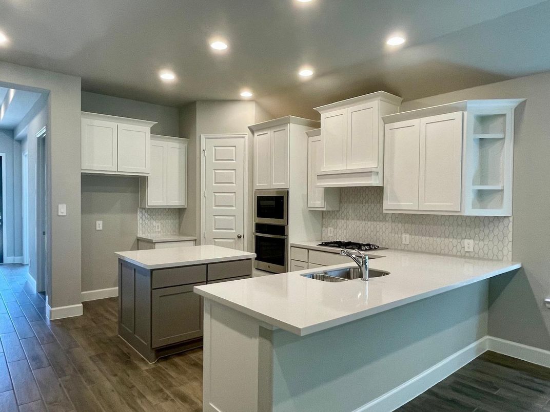 Interior, Kitchen, Recessed Lighting, Wood Texture Flooring